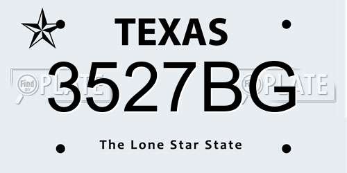 3527BG Texas License Plate