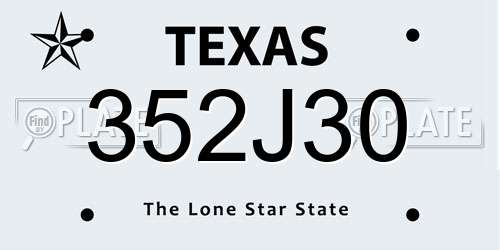 352J30 Texas License Plate