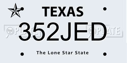 352JED Texas License Plate