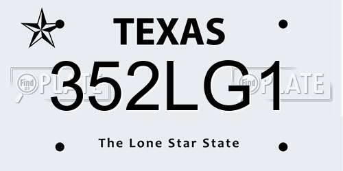 352LG1 Texas License Plate