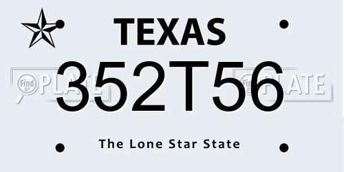 352T56 Texas License Plate
