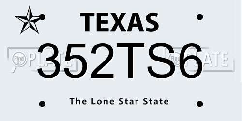 352TS6 Texas License Plate