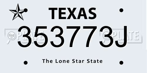 353773J Texas License Plate