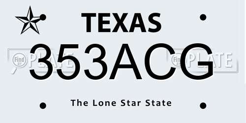 353ACG Texas License Plate