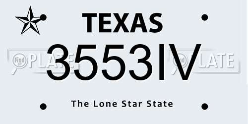 3553IV Texas License Plate