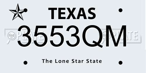 3553QM Texas License Plate