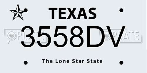 3558DV Texas License Plate
