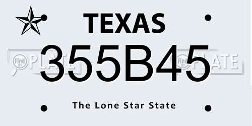 355B45 Texas License Plate