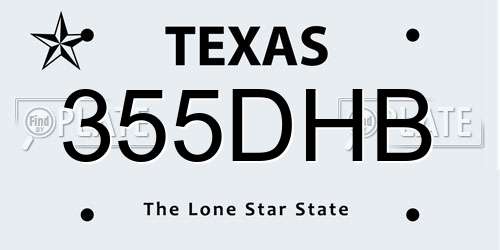 355DHB Texas License Plate