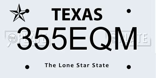 355EQM Texas License Plate
