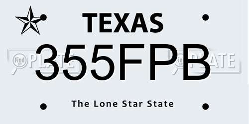 355FPB Texas License Plate