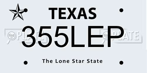355LEP Texas License Plate