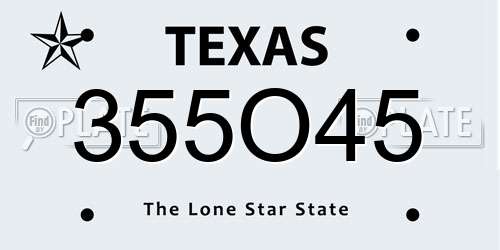 355O45 Texas License Plate