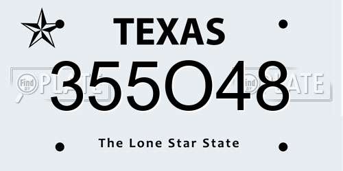 355O48 Texas License Plate
