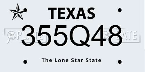 355Q48 Texas License Plate