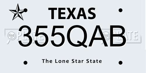 355QAB Texas License Plate