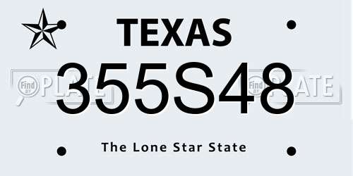 355S48 Texas License Plate