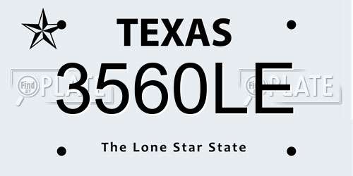 3560LE Texas License Plate
