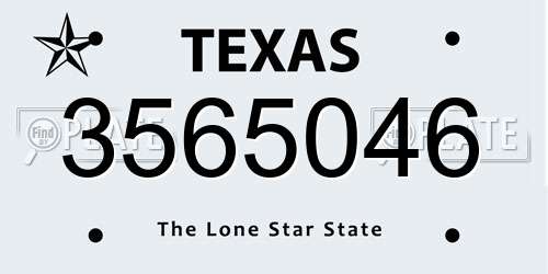 3565046 Texas License Plate