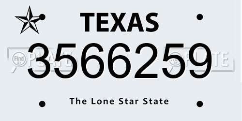 3566259 Texas License Plate