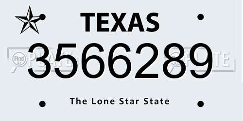 3566289 Texas License Plate