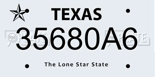 35680A6 Texas License Plate