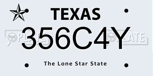 356C4Y Texas License Plate
