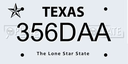356DAA Texas License Plate
