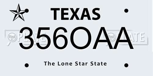 356OAA Texas License Plate