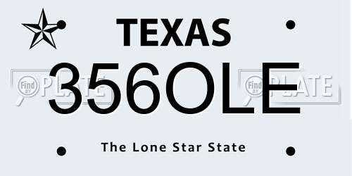 356OLE Texas License Plate