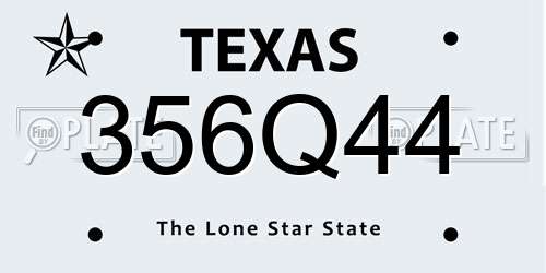 356Q44 Texas License Plate