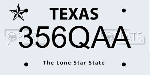 356QAA Texas License Plate