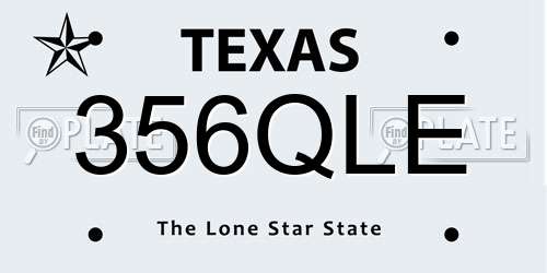 356QLE Texas License Plate
