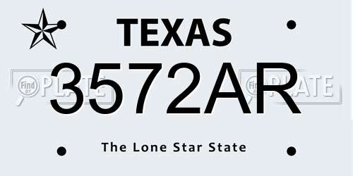 3572AR Texas License Plate