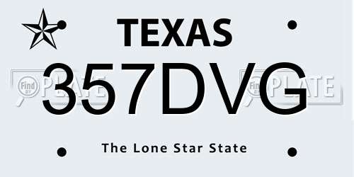 357DVG Texas License Plate