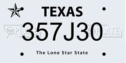 357J30 Texas License Plate