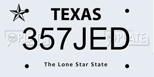357JED Texas License Plate