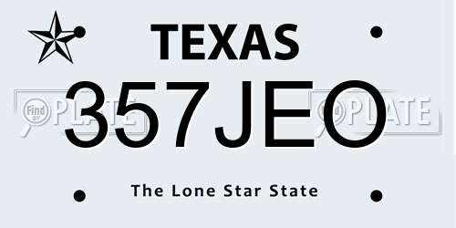 357JEO Texas License Plate