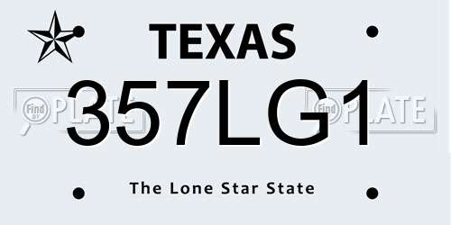 357LG1 Texas License Plate