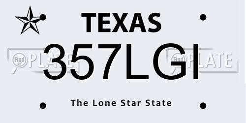 357LGI Texas License Plate