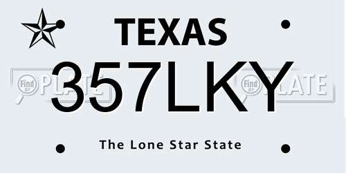 357LKY Texas License Plate