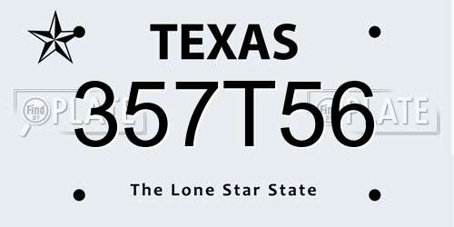 357T56 Texas License Plate