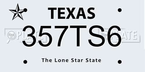 357TS6 Texas License Plate