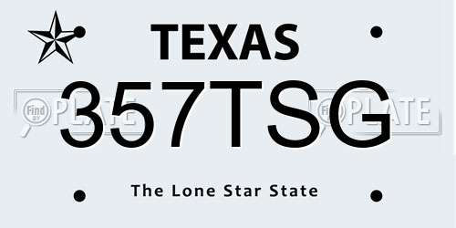 357TSG Texas License Plate