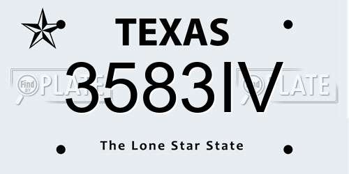 3583IV Texas License Plate