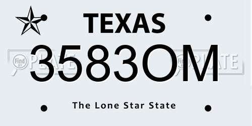 3583OM Texas License Plate