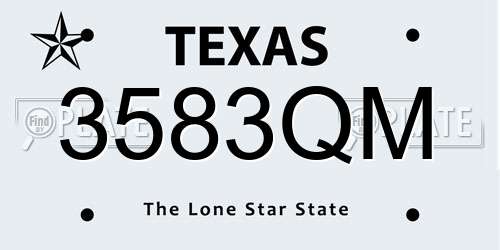 3583QM Texas License Plate