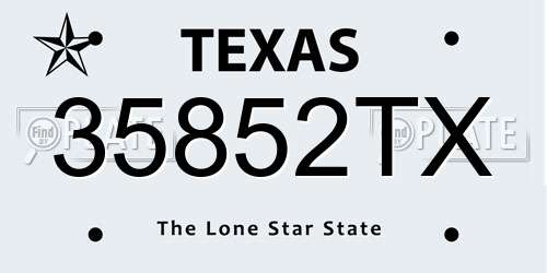 35852TX Texas License Plate