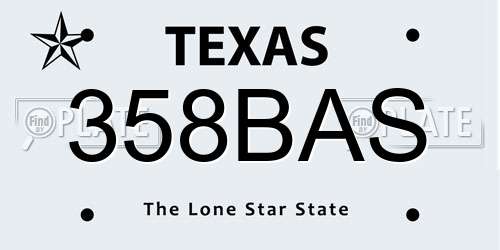 358BAS Texas License Plate