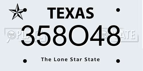 358O48 Texas License Plate